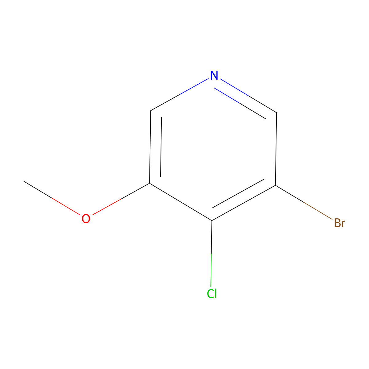 3-Bromo-4-chloro-5-methoxypyridine molecular structure, CAS 71001-60-0