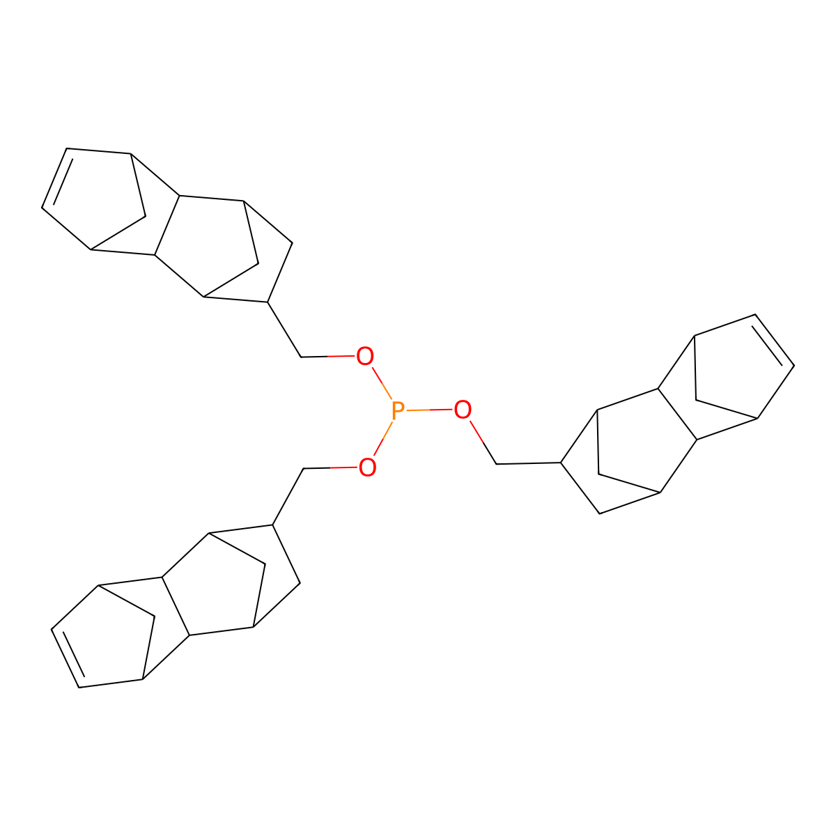 1,4:5,8-Dimethanonaphthalene-2-methanol, 1,2,3,4,4a,5,8,8a-octahydro-, 2,2',2''-phosphite molecular structure, CAS 71002-30-7