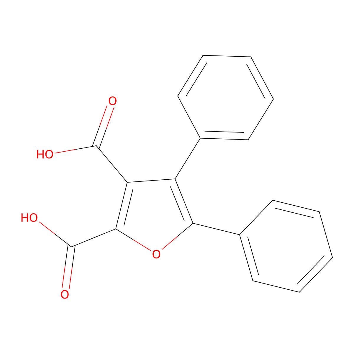4,5-Diphenylfuran-2,3-dicarboxylic acid molecular structure, CAS 7101-03-3