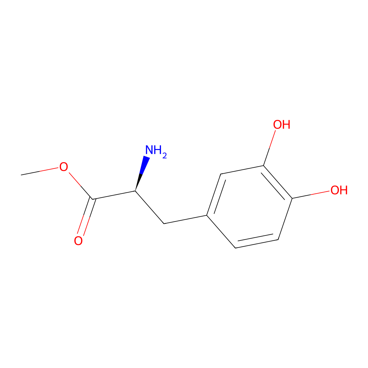 Melevodopa molecular structure, CAS 7101-51-1