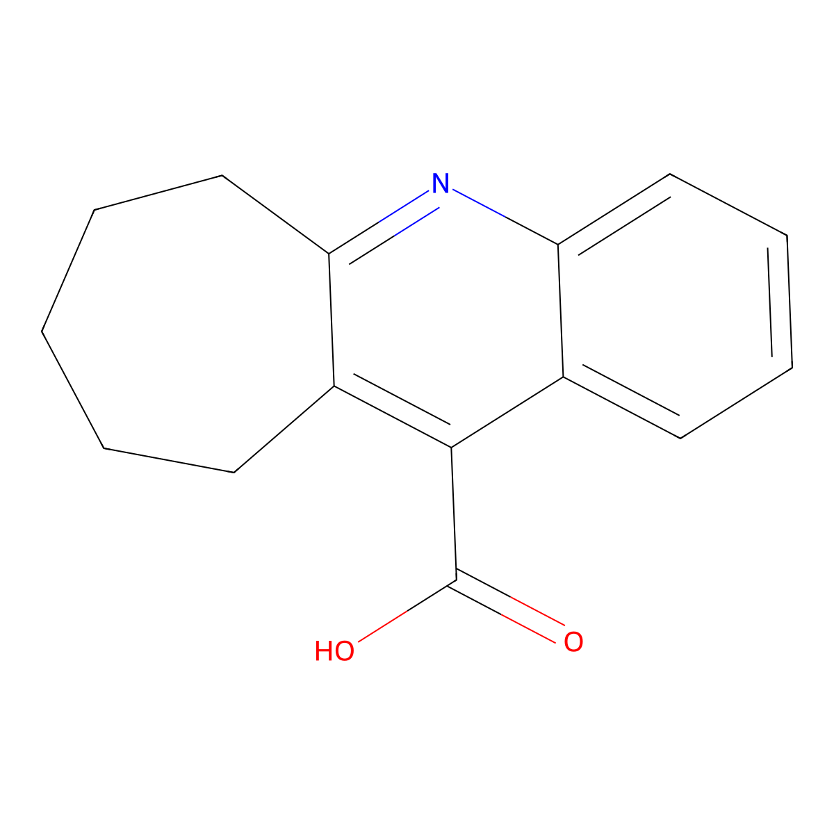7,8,9,10-Tetrahydro-6H-cyclohepta(b)quinoline-11-carboxylic acid molecular structure, CAS 7101-63-5