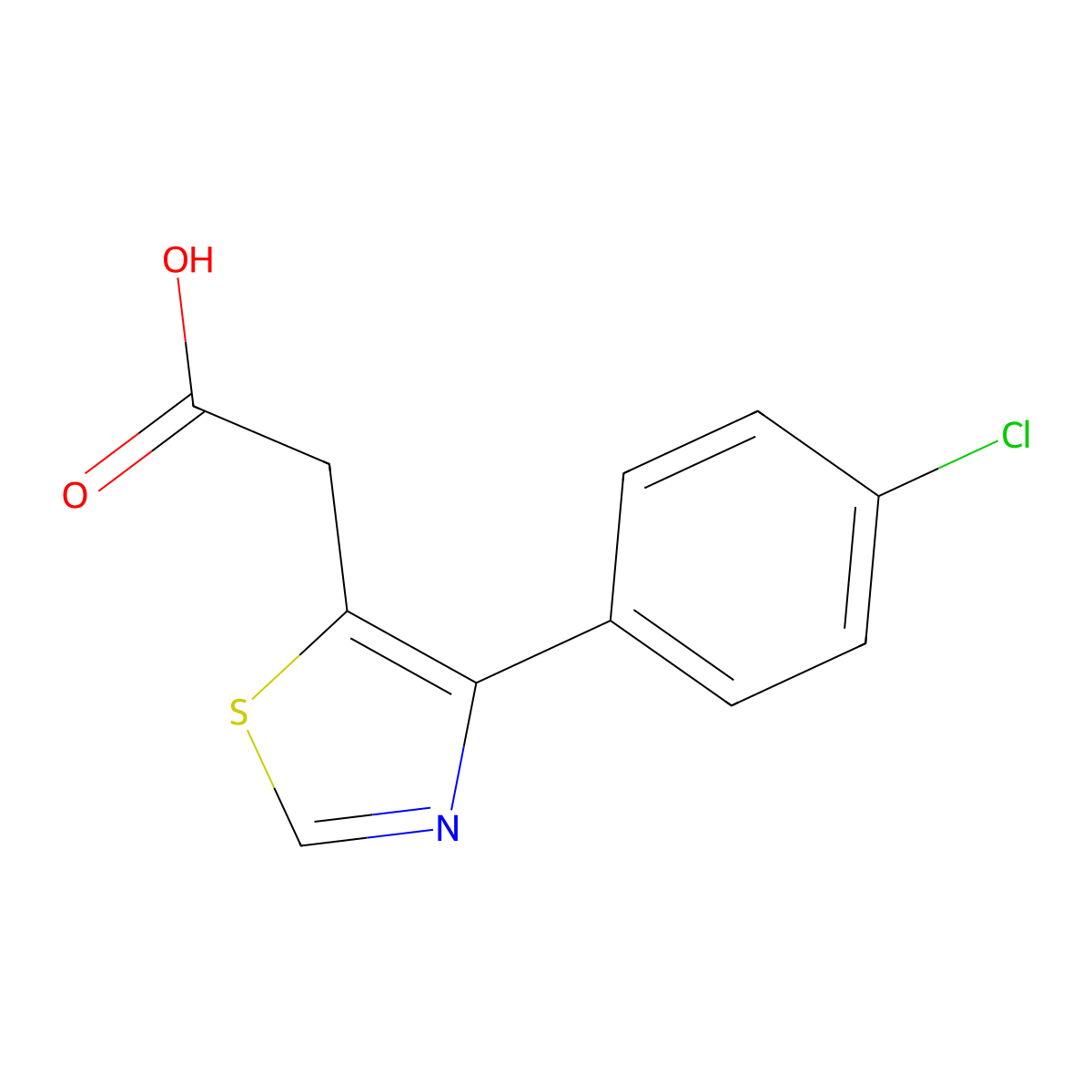 [4-(4-Chloro-phenyl)-thiazol-5-yl]-acetic acid molecular structure, CAS 71013-64-4