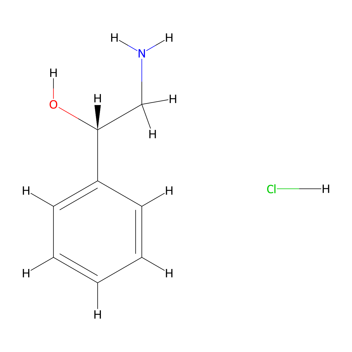 (S)-2-Amino-1-phenylethanol hydrochloride molecular structure, CAS 71025-82-6