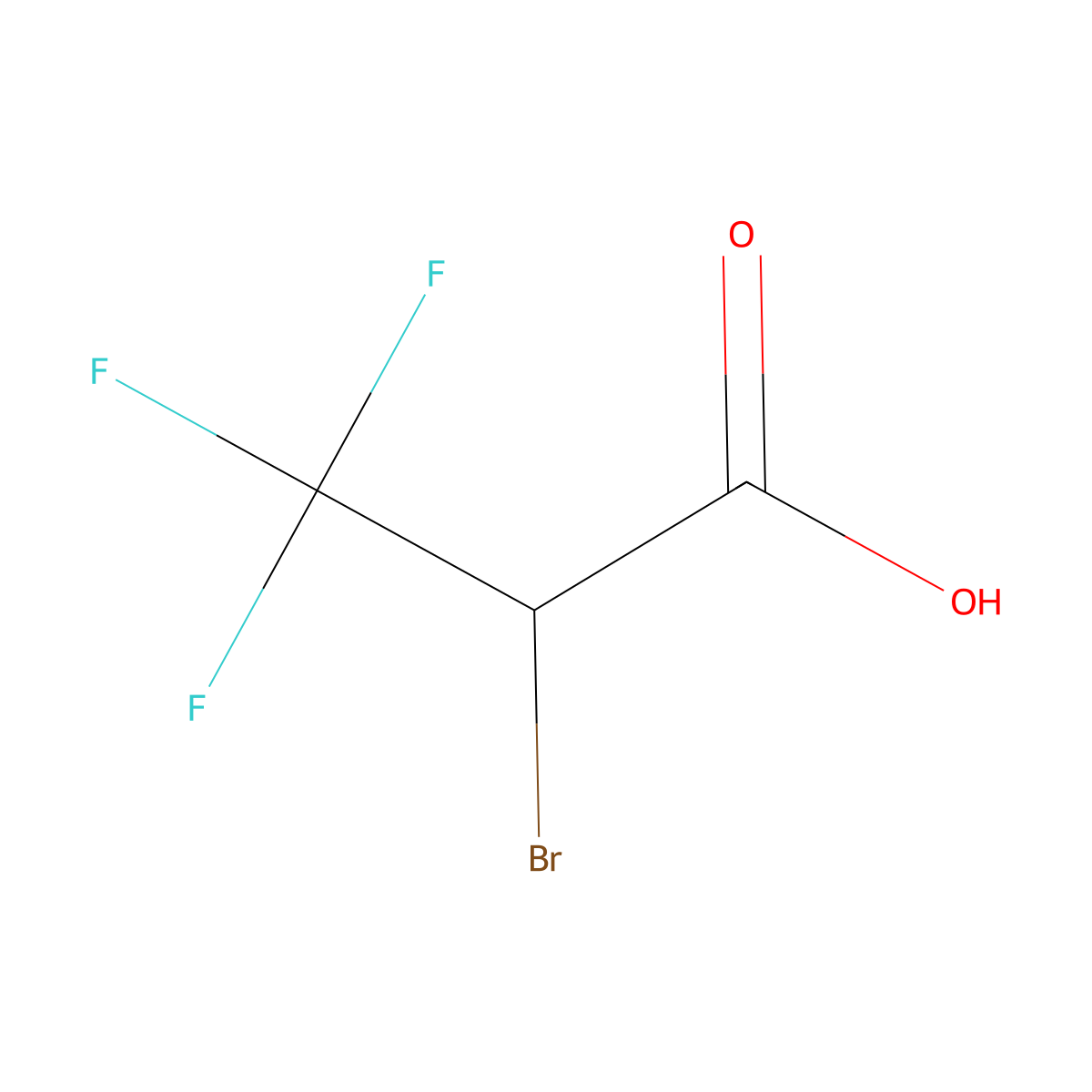 2-Bromo-3,3,3-trifluoropropanoic acid molecular structure, CAS 71026-98-7