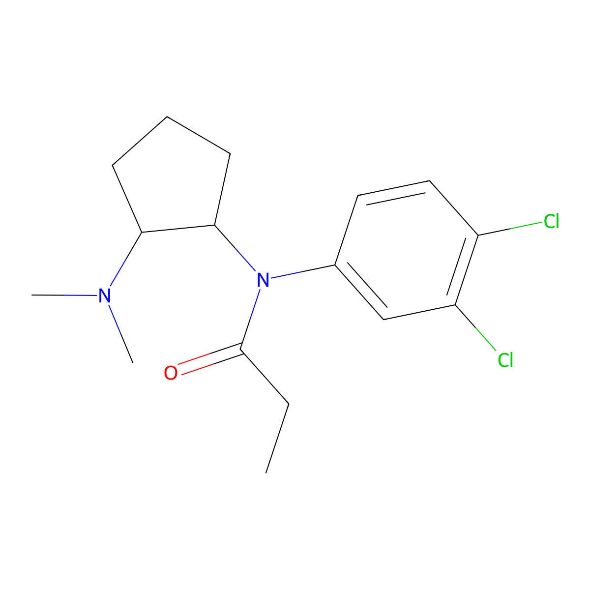N-(3,4-dichlorophenyl)-N-[2-(dimethylamino)cyclopentyl]propanamide molecular structure, CAS 71027-14-0