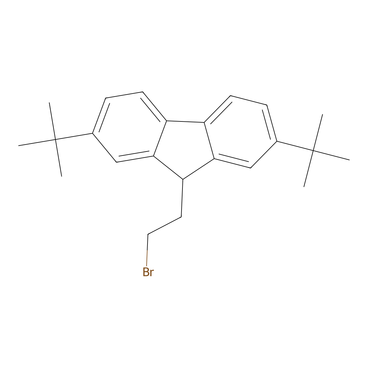 9-(2-Bromoethyl)-2,7-di-tert-butyl-9H-fluorene molecular structure, CAS 710280-54-9