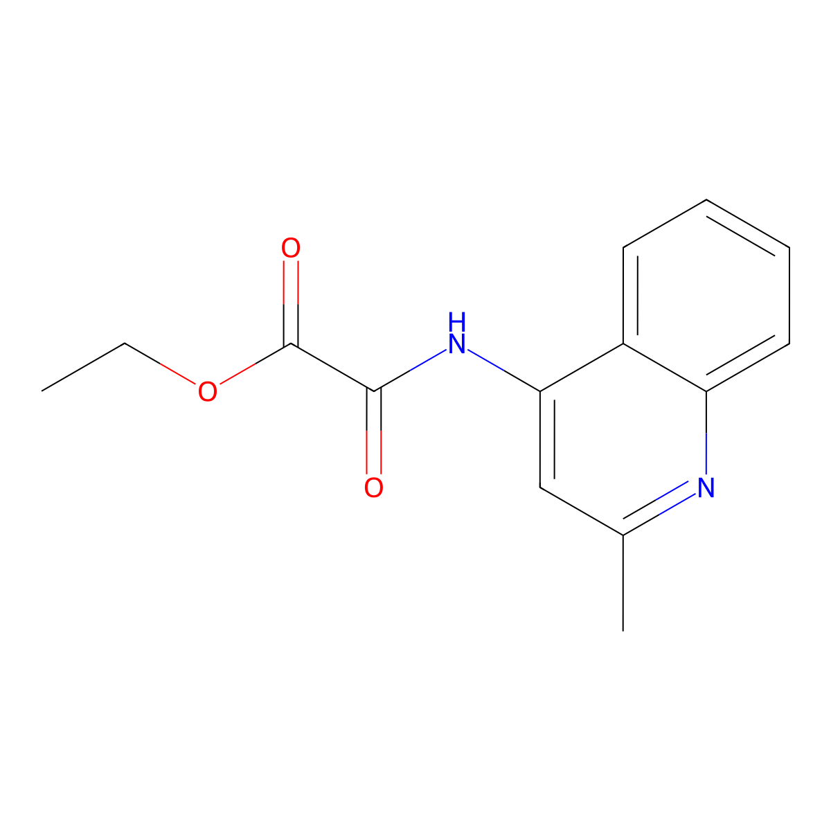 Ethyl 2-((2-methylquinolin-4-yl)amino)-2-oxoacetate molecular structure, CAS 710283-58-2