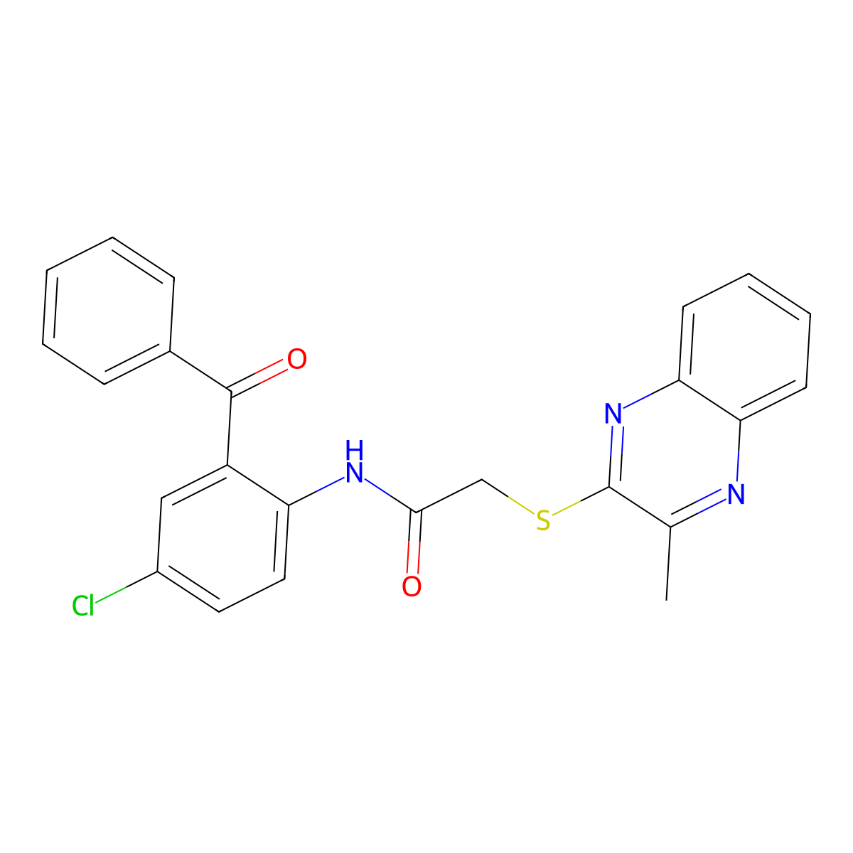 N-(2-Benzoyl-4-chlorophenyl)-2-[(3-methylquinoxalin-2-YL)sulfanyl]acetamide molecular structure, CAS 710283-78-6