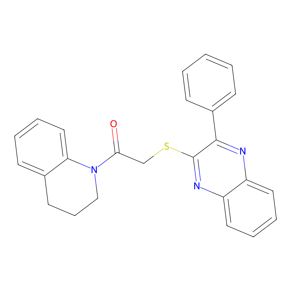 2-[(3-Phenylquinoxalin-2-yl)sulfanyl]-1-(1,2,3,4-tetrahydroquinolin-1-yl)ethan-1-one molecular structure, CAS 710283-89-9