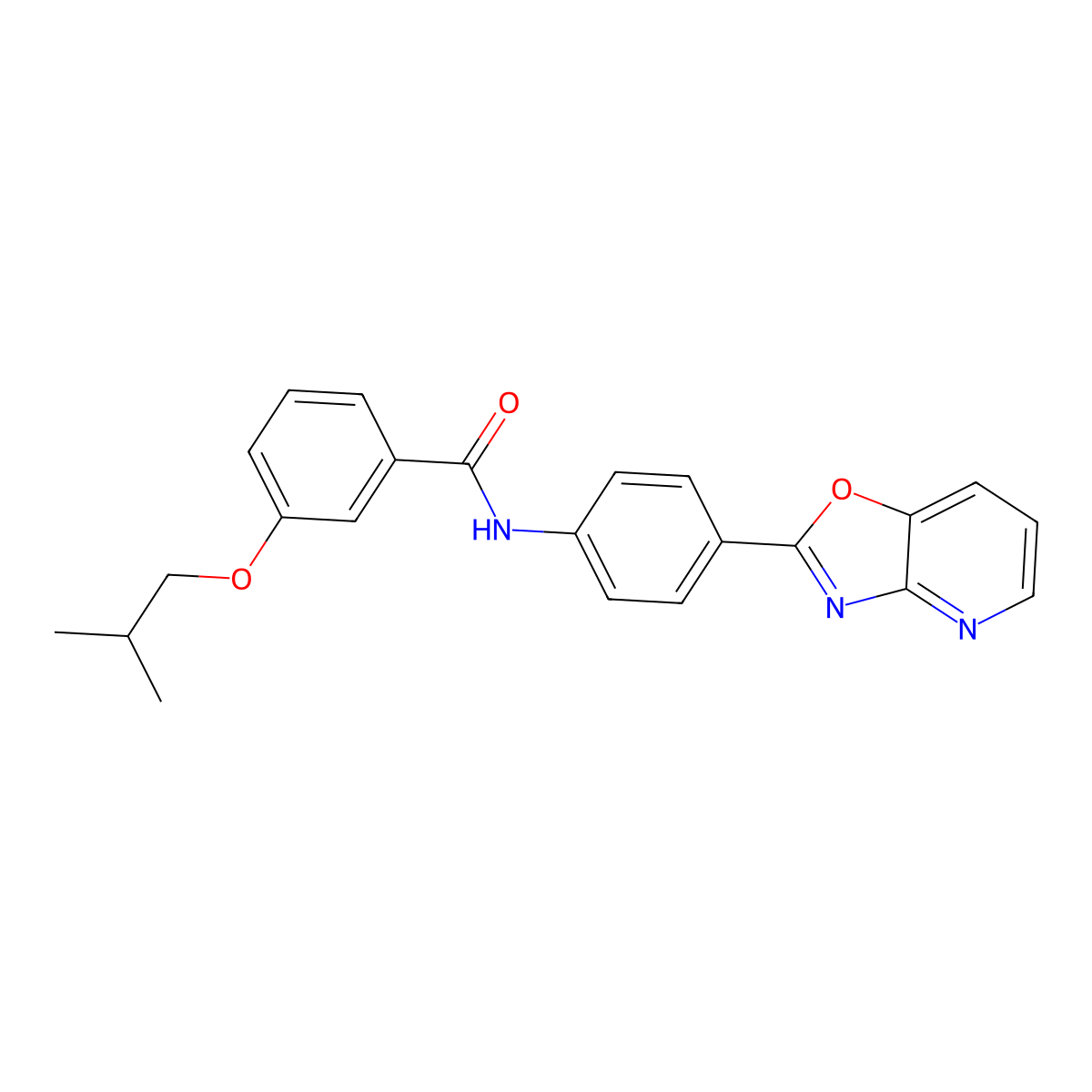 3-(2-methylpropoxy)-N-[4-([1,3]oxazolo[4,5-b]pyridin-2-yl)phenyl]benzamide molecular structure, CAS 710285-00-0