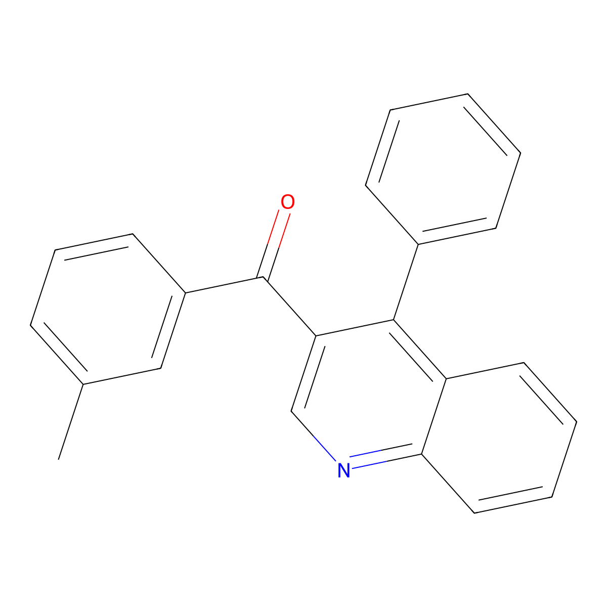 (3-Methylphenyl)(4-phenyl-3-quinolinyl)methanone molecular structure, CAS 710285-25-9