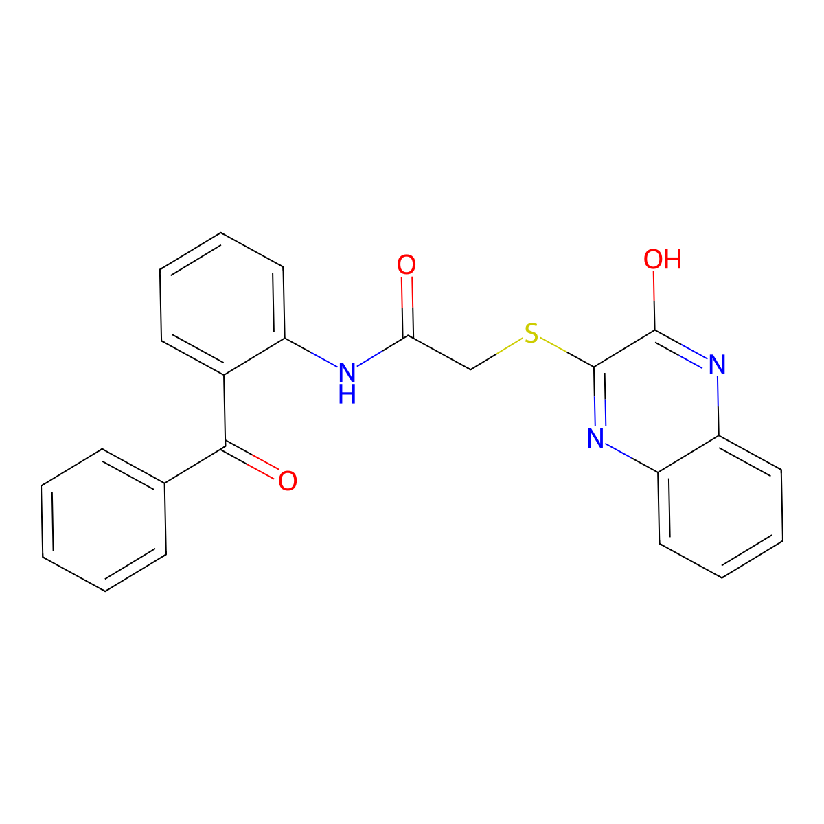 2-[(3-hydroxyquinoxalin-2-yl)sulfanyl]-N-[2-(phenylcarbonyl)phenyl]acetamide molecular structure, CAS 710286-49-0
