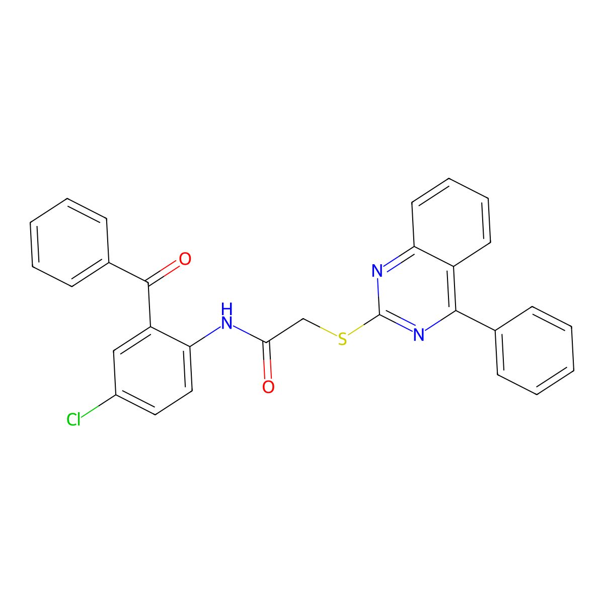 N-(2-Benzoyl-4-chlorophenyl)-2-[(4-phenylquinazolin-2-YL)sulfanyl]acetamide molecular structure, CAS 710286-52-5