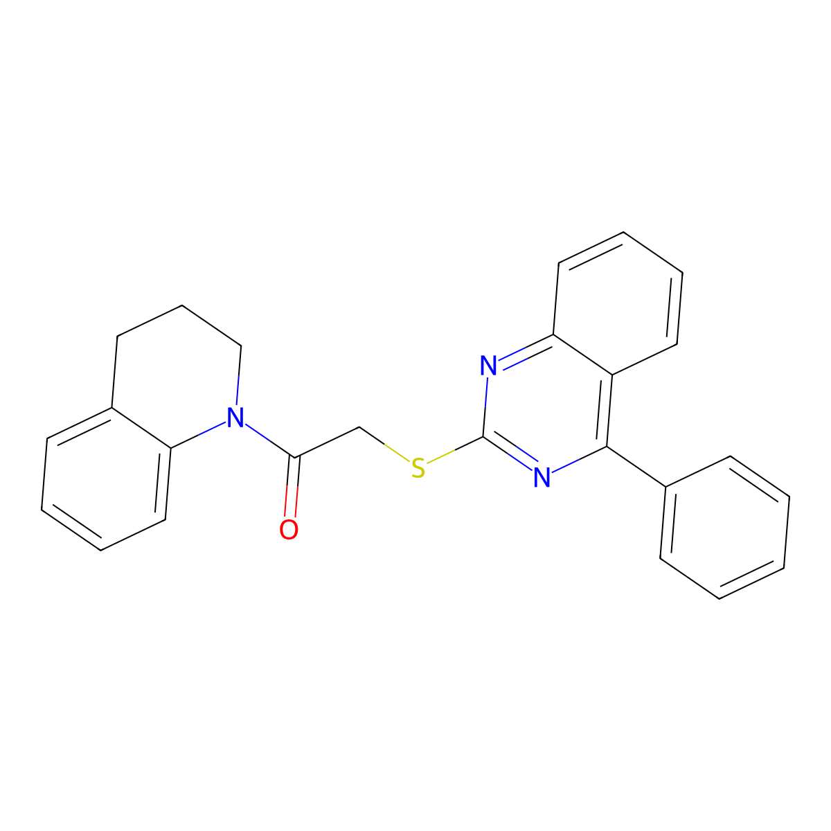 2-[(4-Phenylquinazolin-2-yl)sulfanyl]-1-(1,2,3,4-tetrahydroquinolin-1-yl)ethan-1-one molecular structure, CAS 710286-57-0