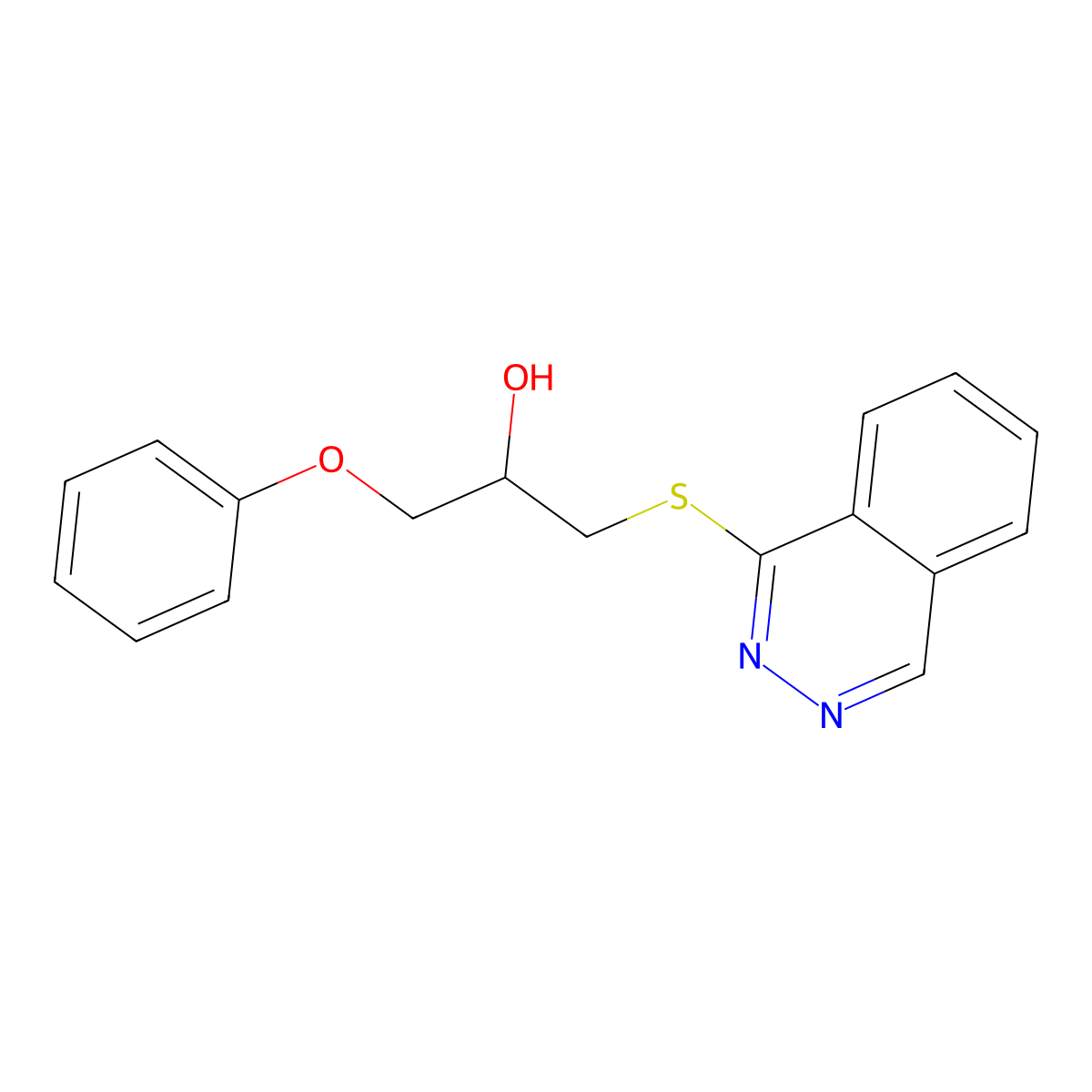 3-Phenoxy-1-phthalazinylthiopropan-2-ol molecular structure, CAS 710286-64-9