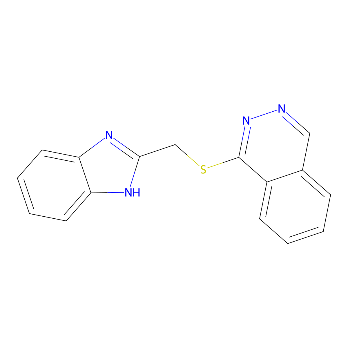 1-(1H-benzimidazol-2-ylmethylsulfanyl)phthalazine molecular structure, CAS 710286-70-7