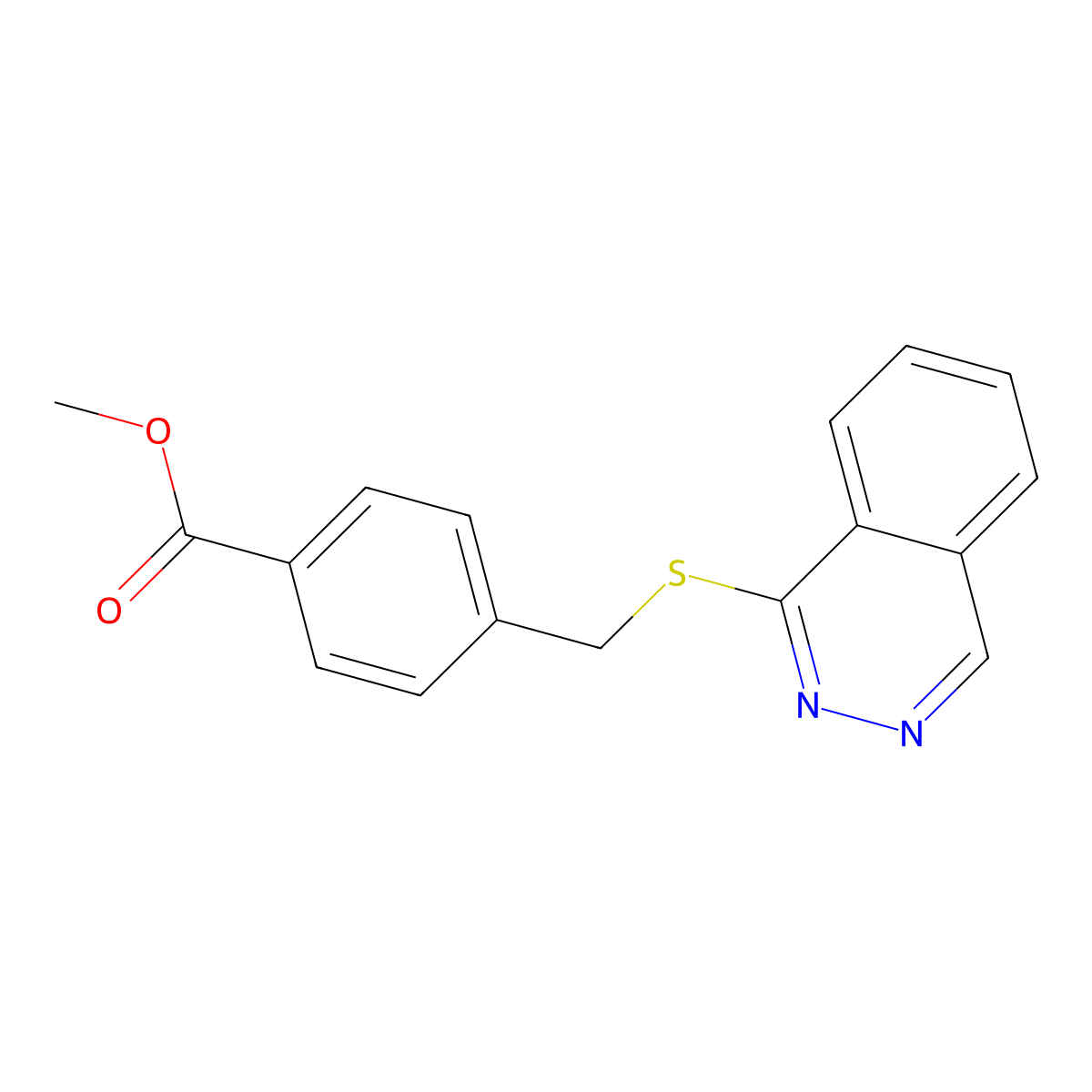 Methyl 4-(phthalazinylthiomethyl)benzoate molecular structure, CAS 710286-74-1