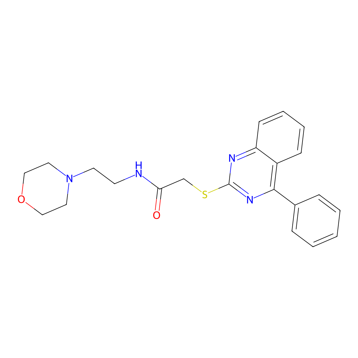 N-[2-(morpholin-4-yl)ethyl]-2-[(4-phenylquinazolin-2-yl)sulfanyl]acetamide molecular structure, CAS 710286-97-8