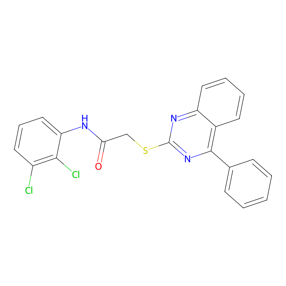 N-(2,3-dichlorophenyl)-2-[(4-phenylquinazolin-2-yl)sulfanyl]acetamide molecular structure, CAS 710287-01-7