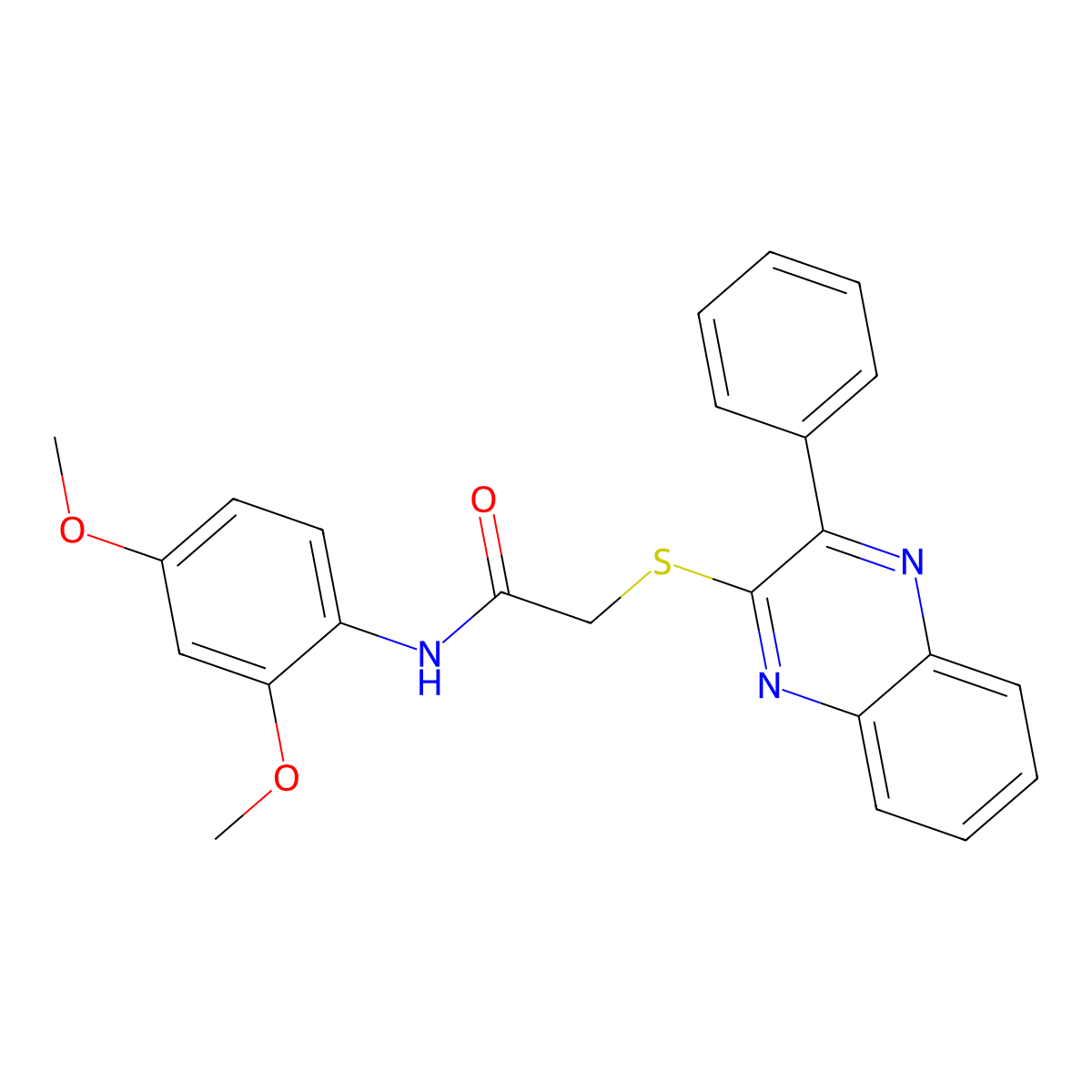 N-(2,4-dimethoxyphenyl)-2-[(3-phenylquinoxalin-2-yl)sulfanyl]acetamide molecular structure, CAS 710287-20-0