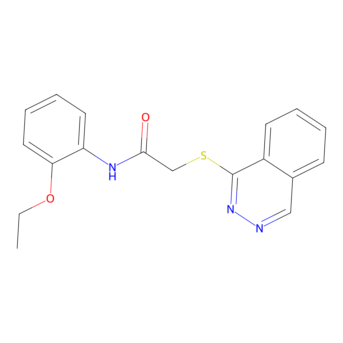 N-(2-ethoxyphenyl)-2-(phthalazin-1-ylsulfanyl)acetamide molecular structure, CAS 710287-31-3
