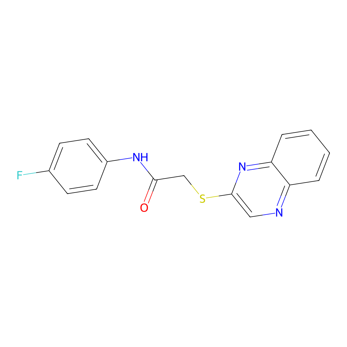 N-(4-fluorophenyl)-2-(quinoxalin-2-ylsulfanyl)acetamide molecular structure, CAS 710287-46-0