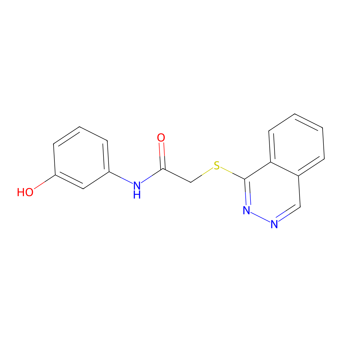 N-(3-hydroxyphenyl)-2-phthalazin-1-ylsulfanylacetamide molecular structure, CAS 710287-50-6