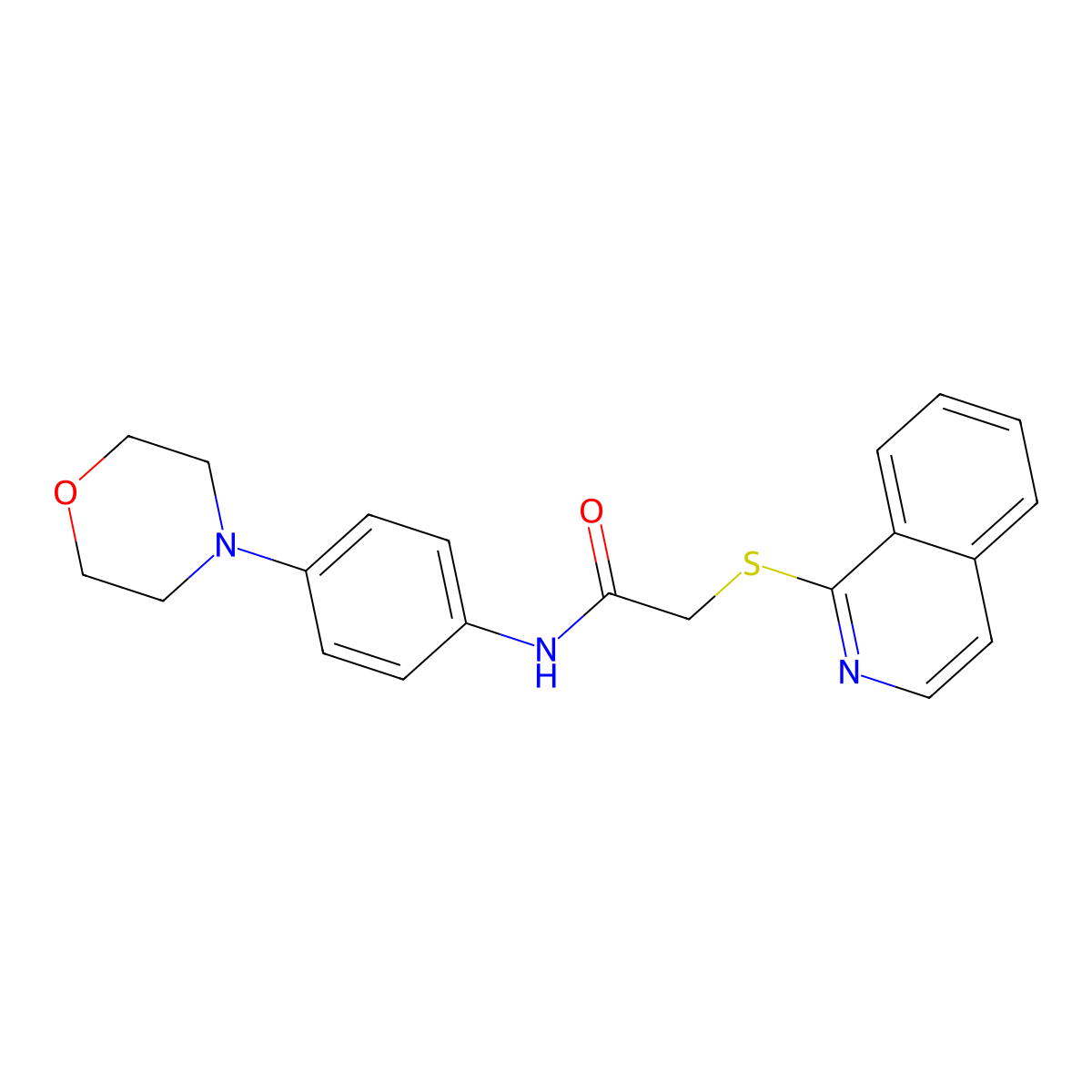 2-(Isoquinolin-1-ylsulfanyl)-N-[4-(morpholin-4-YL)phenyl]acetamide molecular structure, CAS 710287-68-6