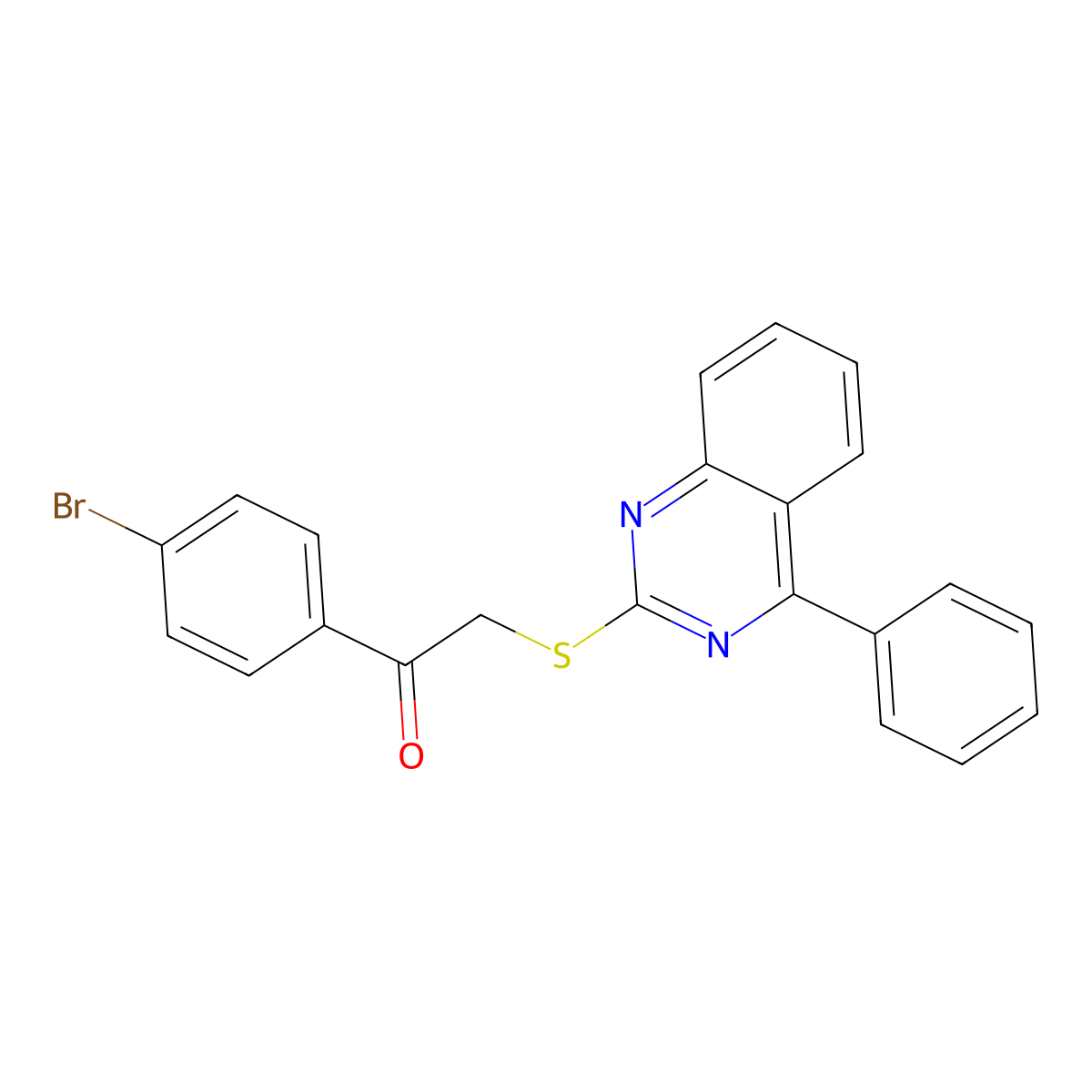 1-(4-Bromophenyl)-2-[(4-phenylquinazolin-2-yl)sulfanyl]ethan-1-one molecular structure, CAS 710287-81-3