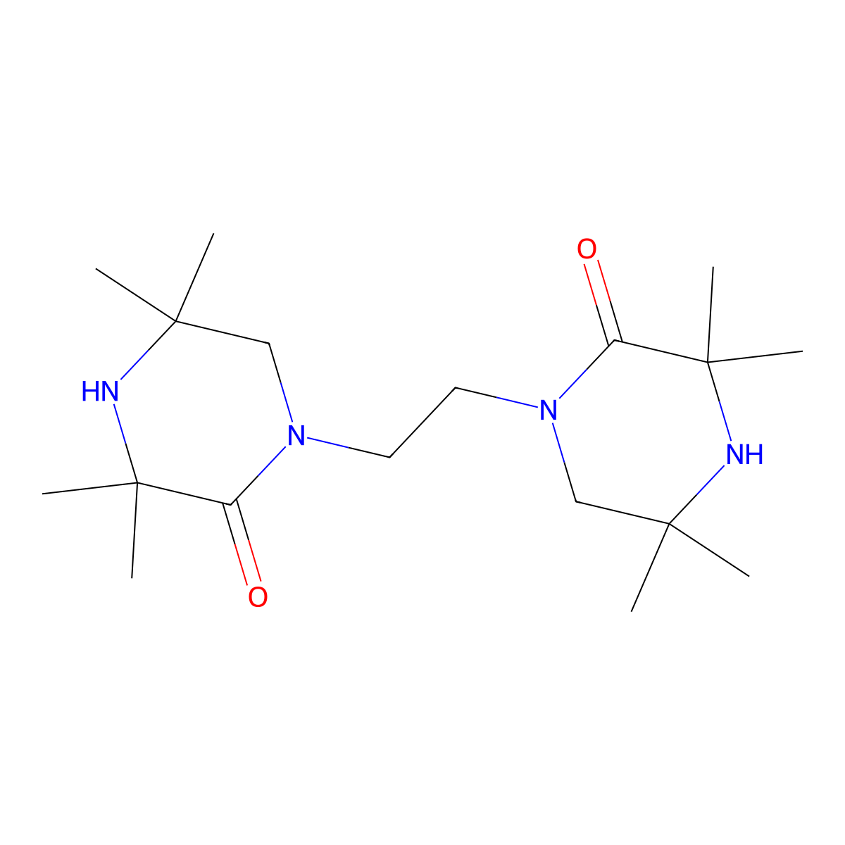 1,1'-Ethylenebis(3,3,5,5-tetramethylpiperazinone) molecular structure, CAS 71029-16-8