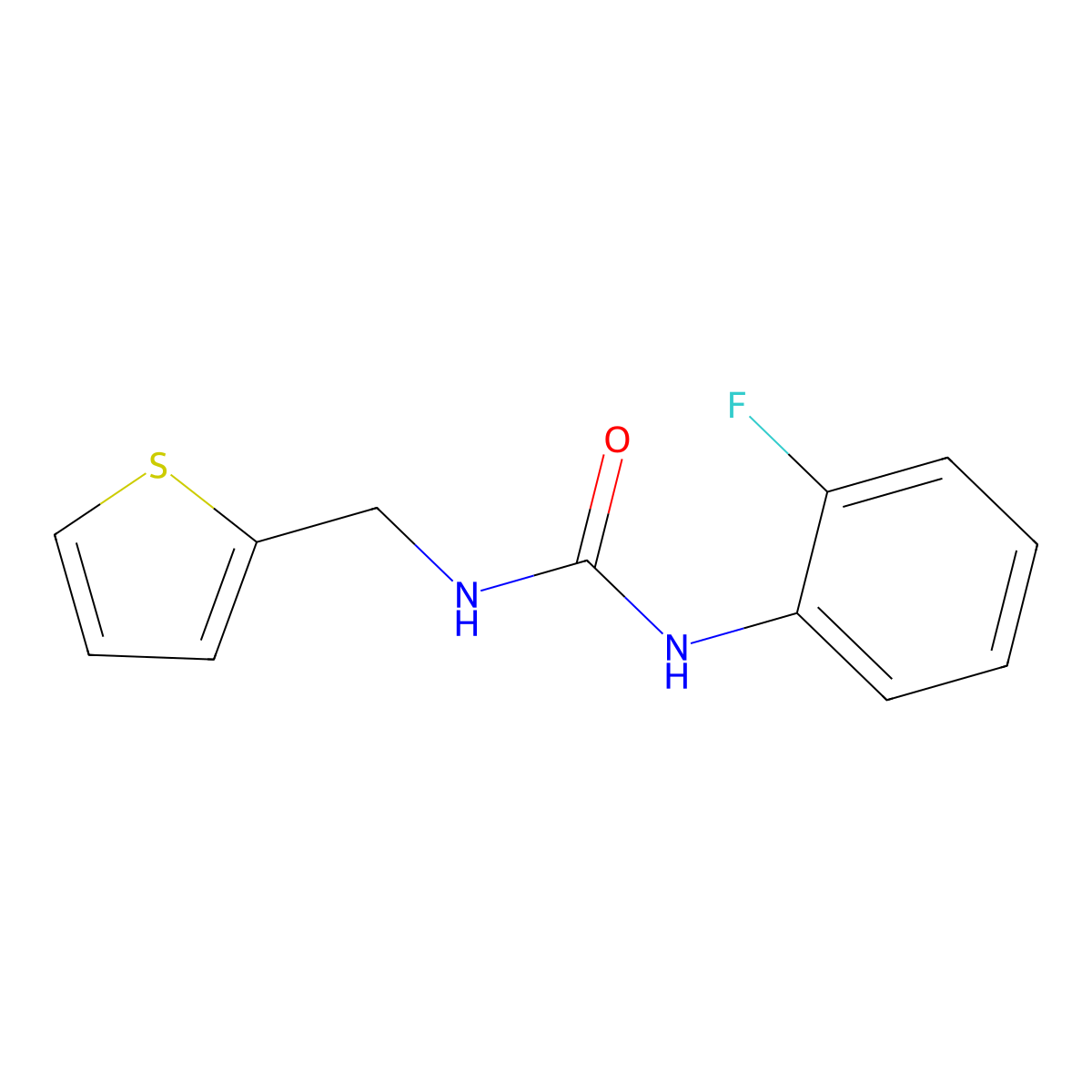1-(2-Fluorophenyl)-3-(thiophen-2-ylmethyl)urea molecular structure, CAS 710290-45-2