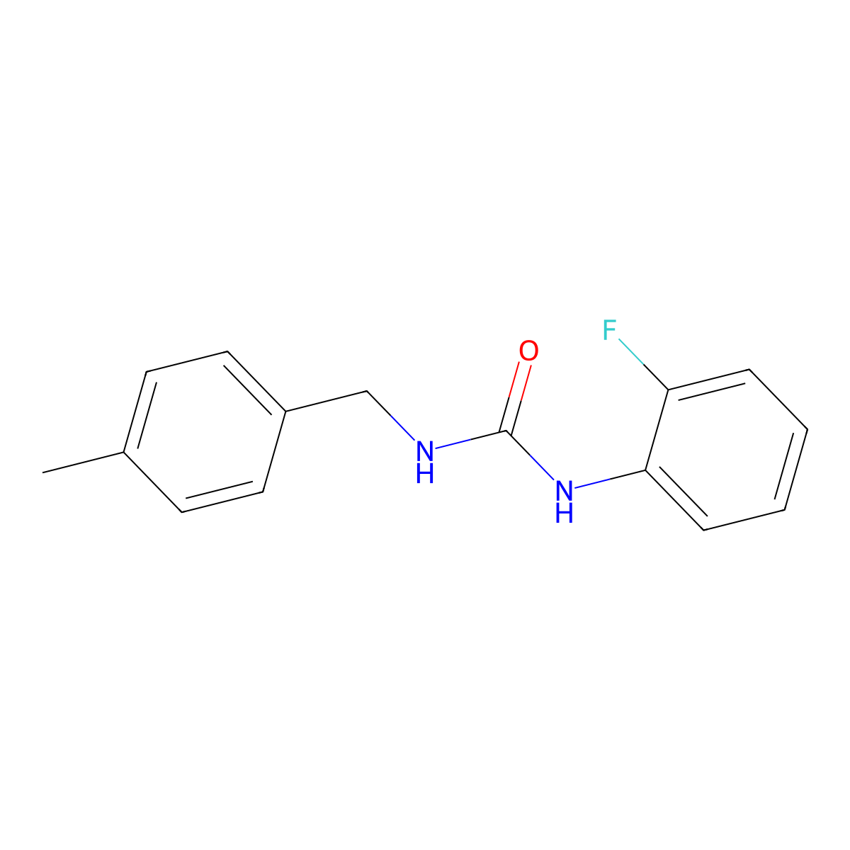 1-(2-Fluorophenyl)-3-[(4-methylphenyl)methyl]urea molecular structure, CAS 710290-80-5