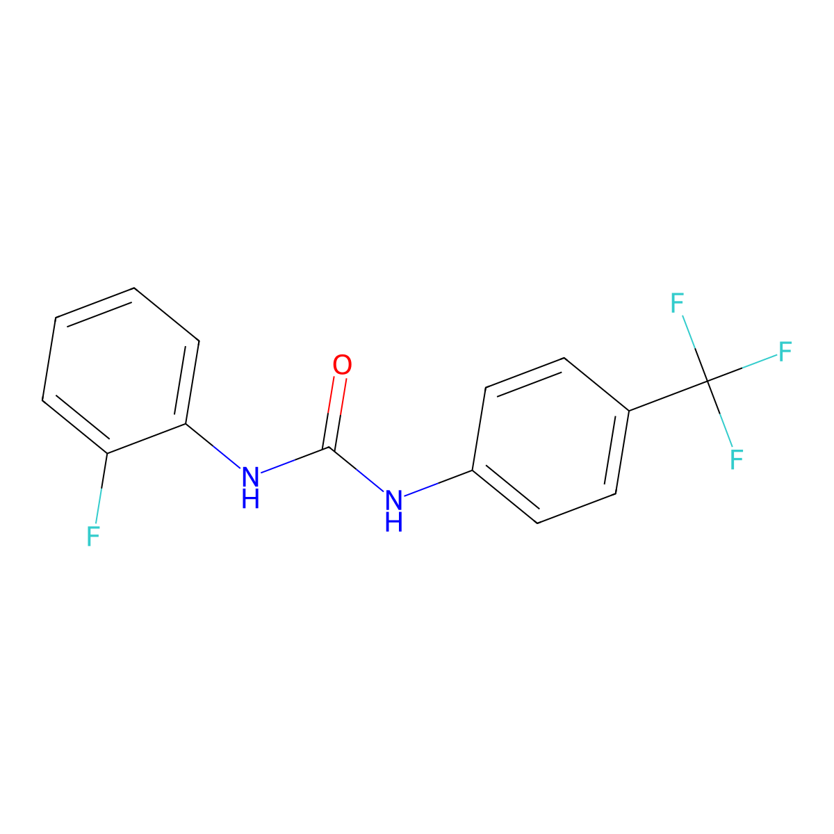 1-(2-Fluorophenyl)-3-[4-(trifluoromethyl)phenyl]urea molecular structure, CAS 710291-52-4