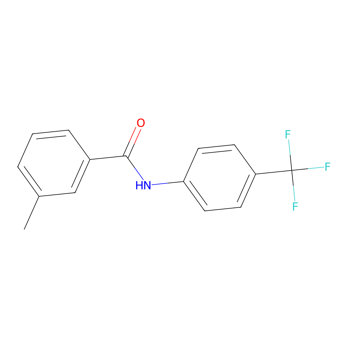 3-methyl-N-[4-(trifluoromethyl)phenyl]benzamide molecular structure, CAS 710291-54-6