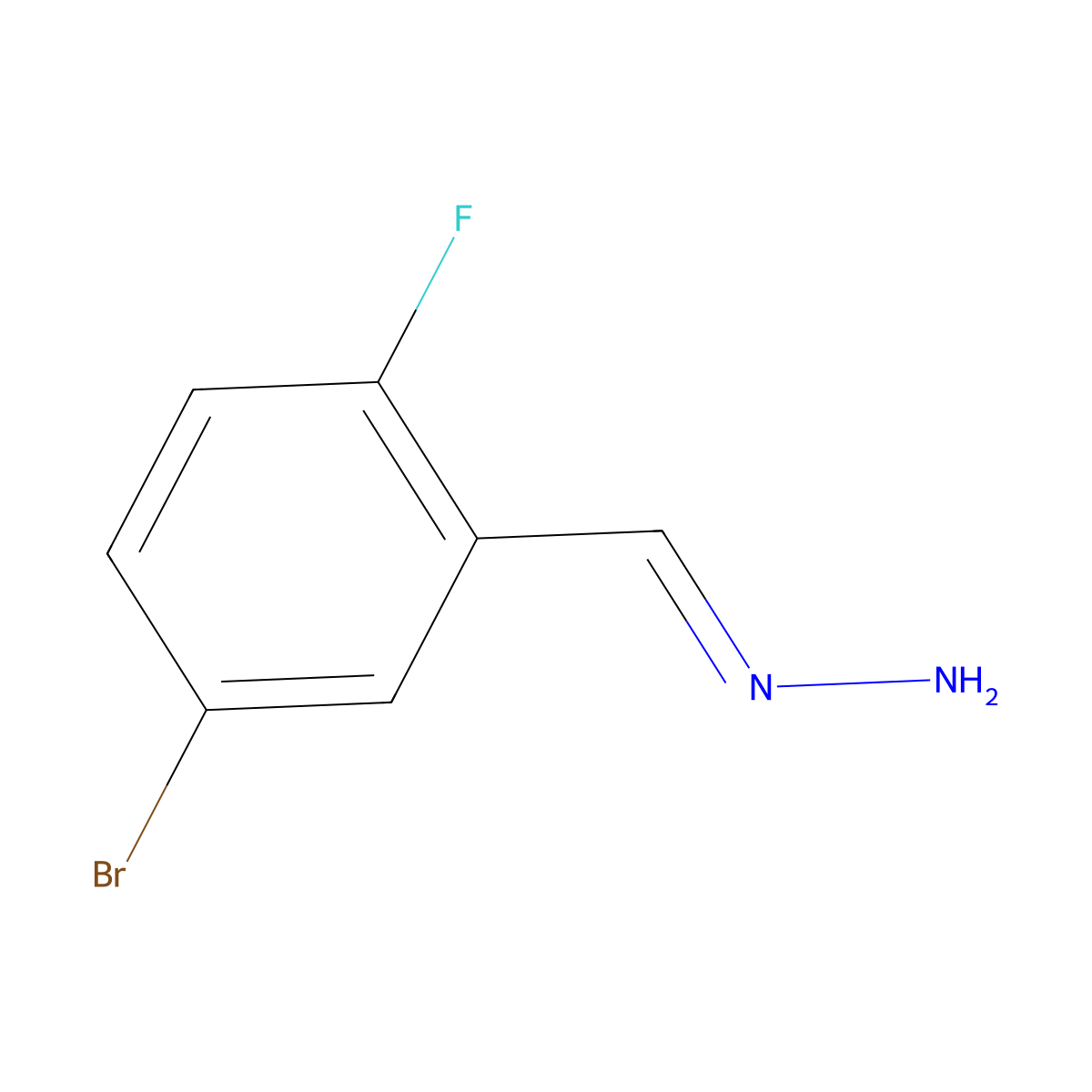 5-Bromo-2-fluorobenzenecarbaldehyde hydrazone molecular structure, CAS 710292-26-5