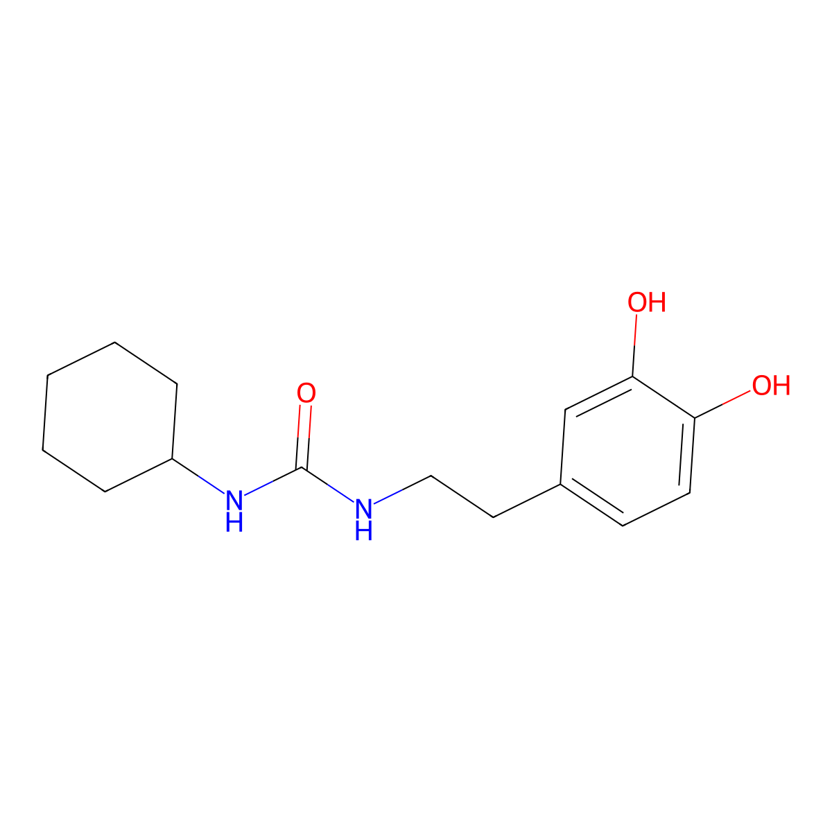 N-Cyclohexyl-N'-[2-(3,4-dihydroxyphenyl)ethyl]urea molecular structure, CAS 710292-27-6