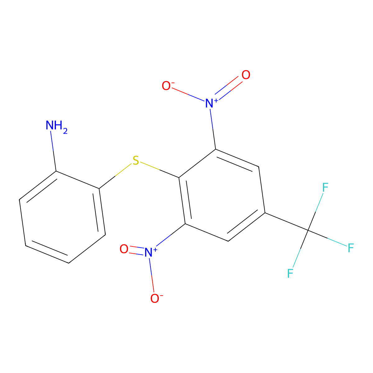 2-[2,6-Dinitro-4-(trifluoromethyl)phenylthio]phenylamine molecular structure, CAS 710292-50-5