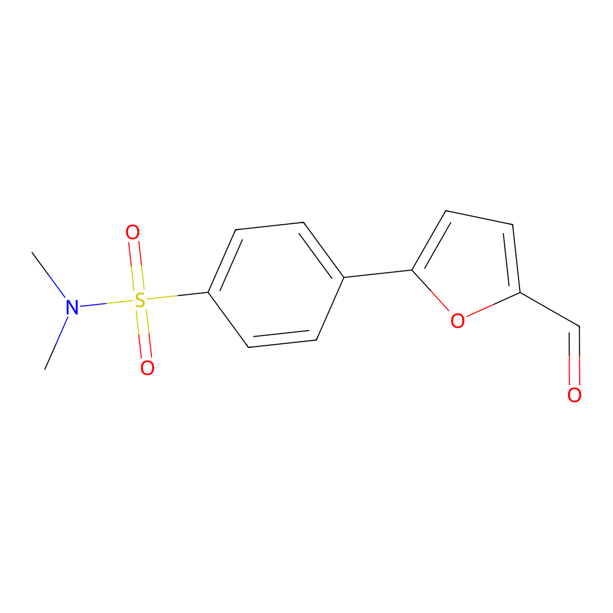 4-(5-formylfuran-2-yl)-N,N-dimethylbenzene-1-sulfonamide molecular structure, CAS 710294-54-5