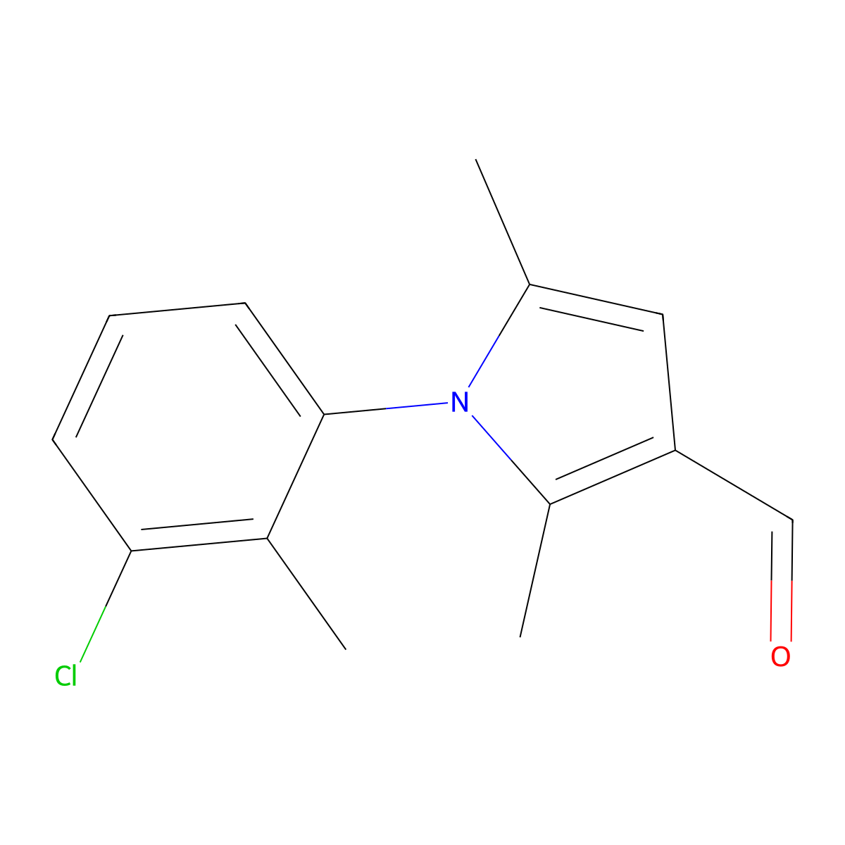 1-(3-chloro-2-methylphenyl)-2,5-dimethyl-1H-pyrrole-3-carbaldehyde molecular structure, CAS 710296-43-8