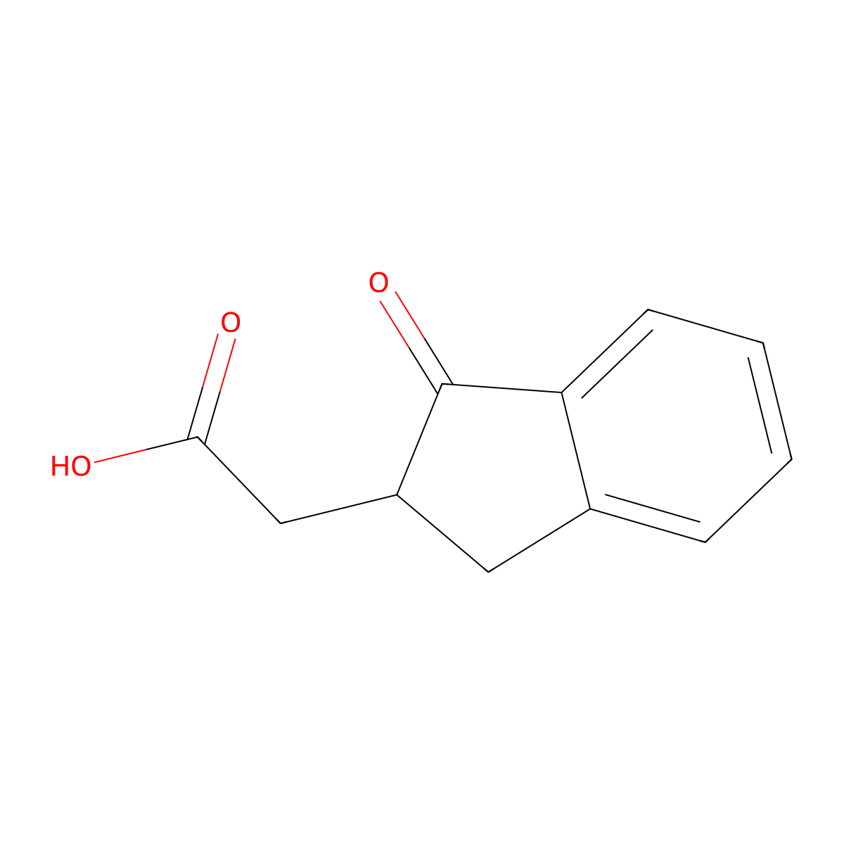 (1-Oxo-2,3-dihydro-1H-inden-2-yl)acetic acid molecular structure, CAS 7103-80-2