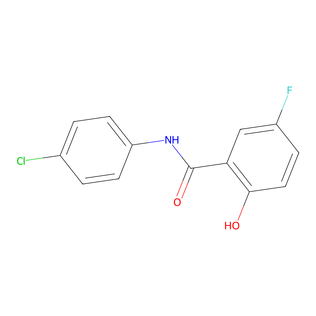 Benzamide, N-(4-chlorophenyl)-5-fluoro-2-hydroxy- molecular structure, CAS 7103-88-0