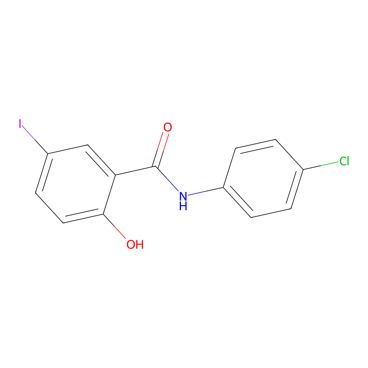 N-(4-chlorophenyl)-2-hydroxy-5-iodobenzamide molecular structure, CAS 7103-96-0