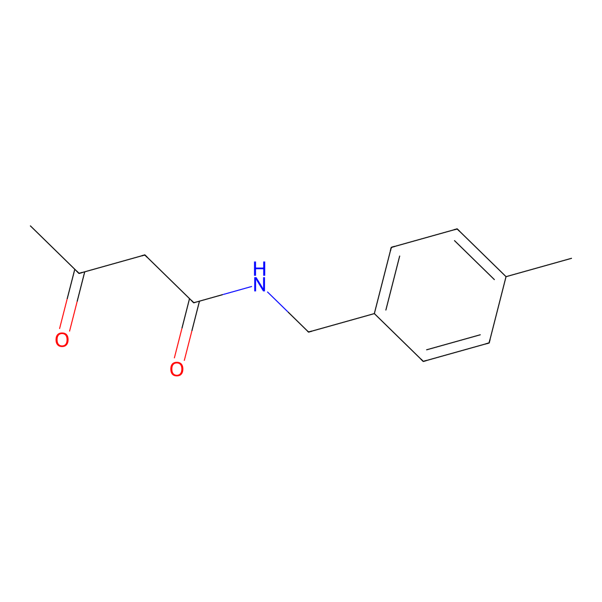 N-[(4-methylphenyl)methyl]-3-oxobutanamide molecular structure, CAS 710307-99-6