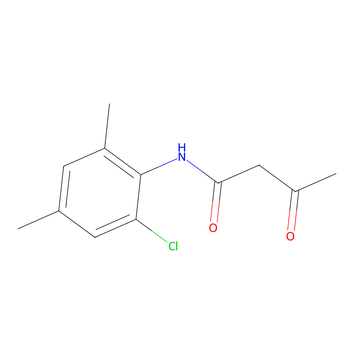 N-(2-chloro-4,6-dimethylphenyl)-3-oxobutanamide molecular structure, CAS 710308-00-2