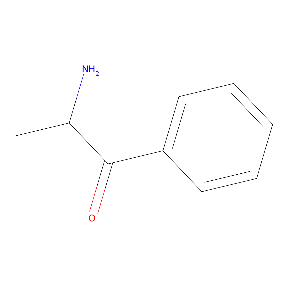 Cathinone molecular structure, CAS 71031-15-7