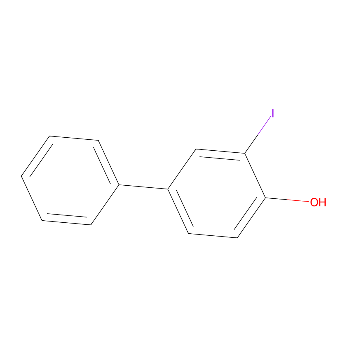 4-Hydroxy-3-iodobiphenyl molecular structure, CAS 71031-48-6