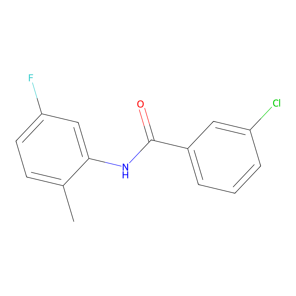 3-chloro-N-(5-fluoro-2-methylphenyl)benzamide molecular structure, CAS 710310-22-8