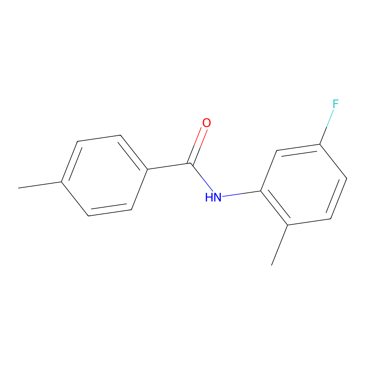 N-(5-fluoro-2-methylphenyl)-4-methylbenzamide molecular structure, CAS 710310-23-9