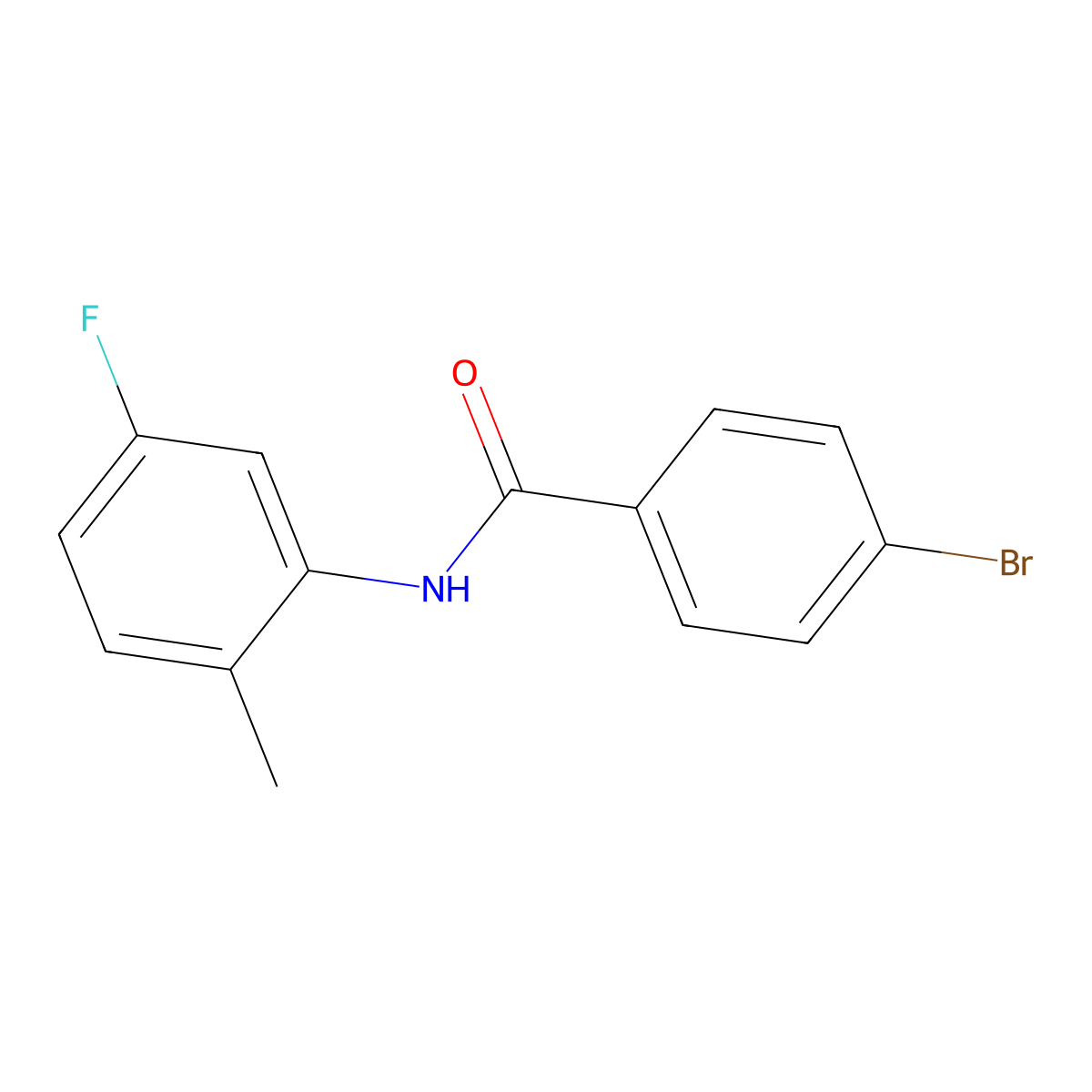 4-bromo-N-(5-fluoro-2-methylphenyl)benzamide molecular structure, CAS 710310-24-0