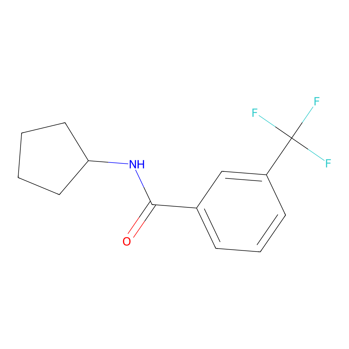 N-cyclopentyl-3-(trifluoromethyl)benzamide molecular structure, CAS 710310-44-4